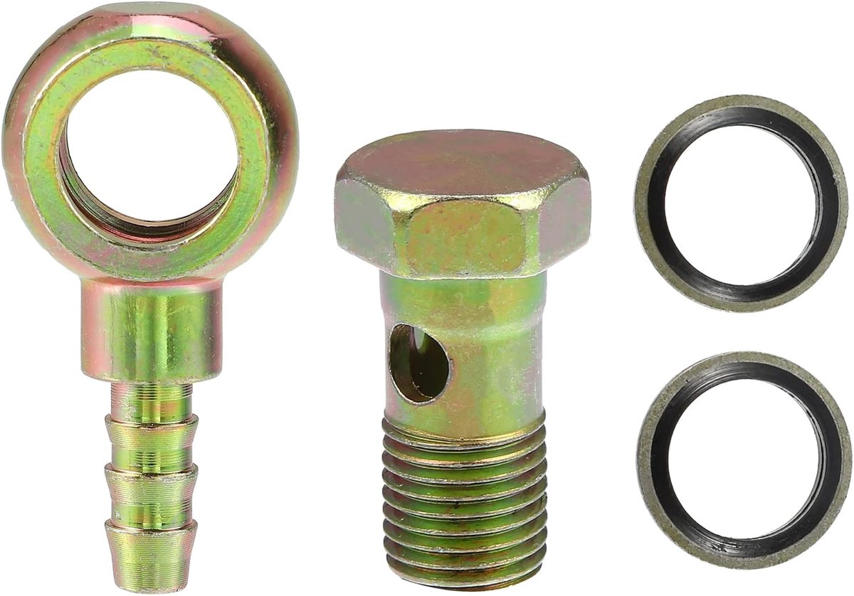 1 set M14x1.5 banjo bouten met koperen sluitringen ijzer brons klei