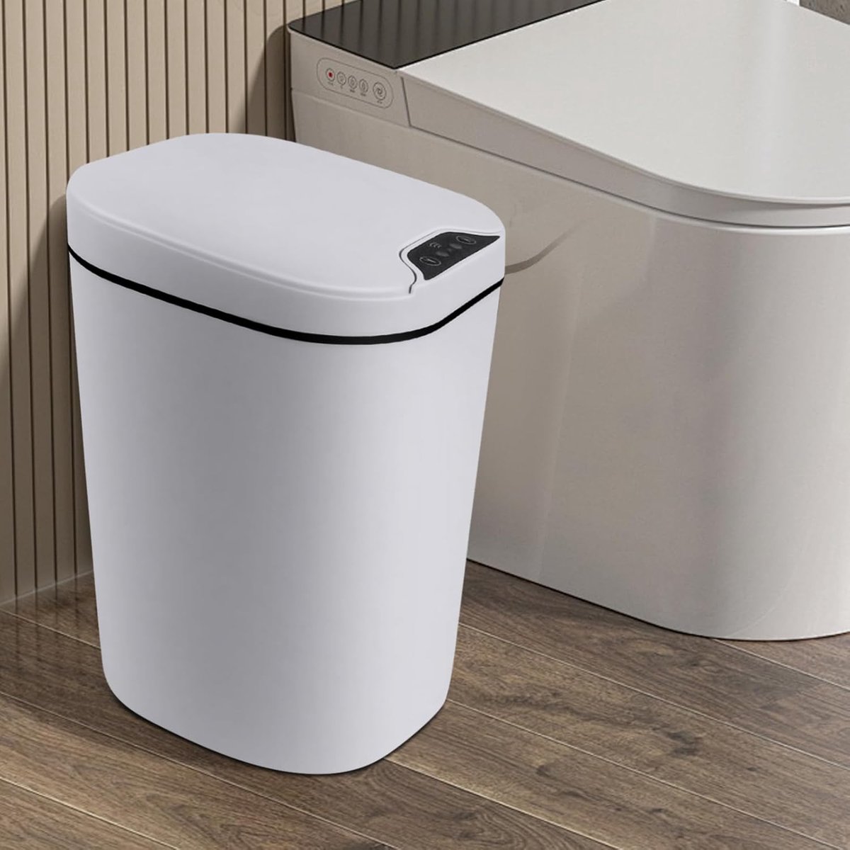 Automatische Vuilnisemmer Met Sensor, 10 Liter, Elektrische Deksel, Intelligent Voor Slaapkamer, Woonkamer | Contactloze elektrische afvalemmer met praktisch deksel, ideaal voor badkamer, slaapkamer, woonkamer, keuken en kantoor