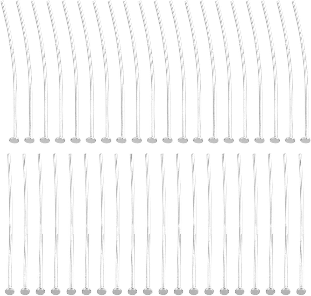 1 Doos 40 Stks 925 Sterling Zilver Platte Kop Pins 25mm Voor DIY Sieraden Maken Oorbellen Bevindingen Vrouwen Volwassenen Ambachten