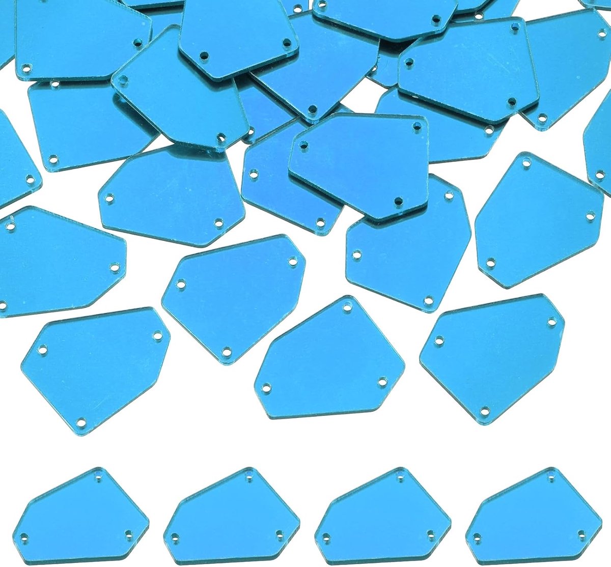 100 stuks acryl spiegels met spiegelgaten, diamantstenen, diamantkralen voor trouwjurken, kleding, tassen, schoenen, marineblauw, 100 stuks