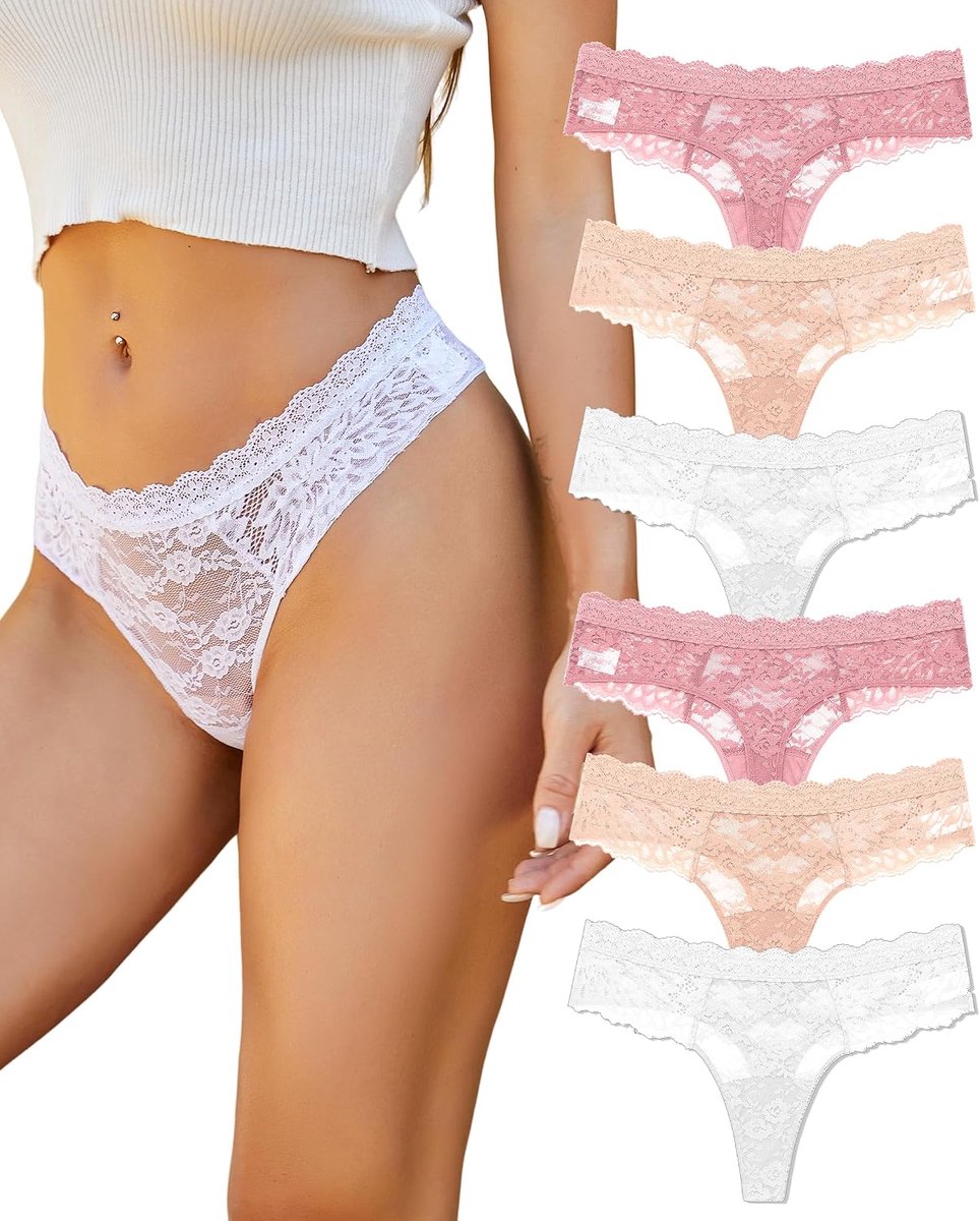 OF SHE 6 stuks string tanga dames kanten onderbroek vrouwen sexy ondergoed kant string vrouwen multipack S-XL, M