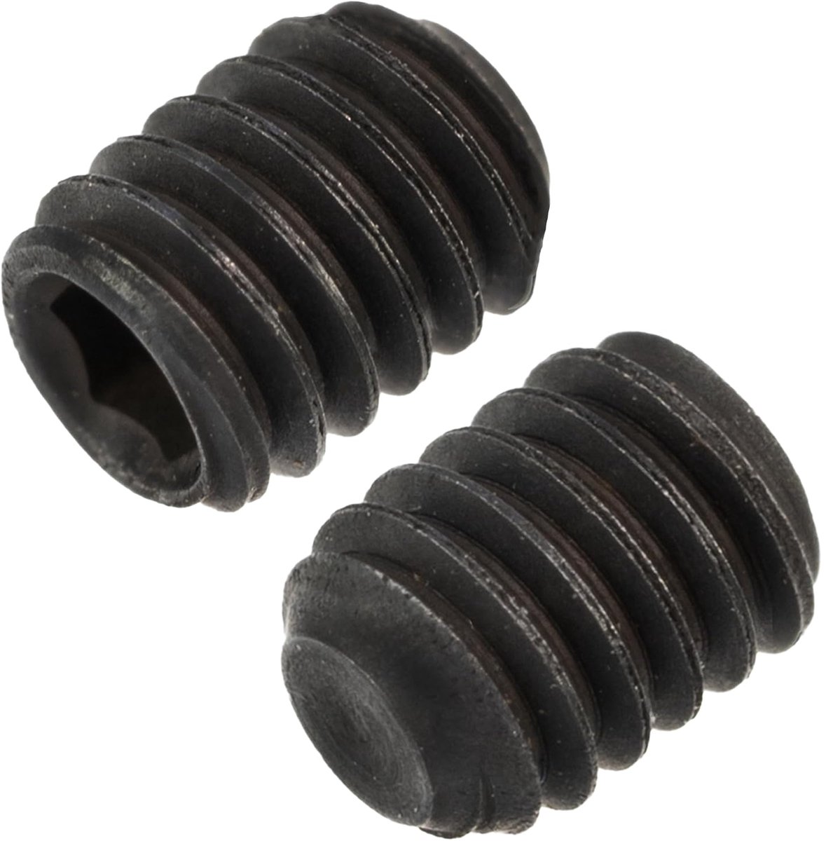 Schroeven M2 x 2,5 mm met platte punt - zeskantige aandrijving HEX 0,9 met 6 holle randen - van staal - kleur zwart