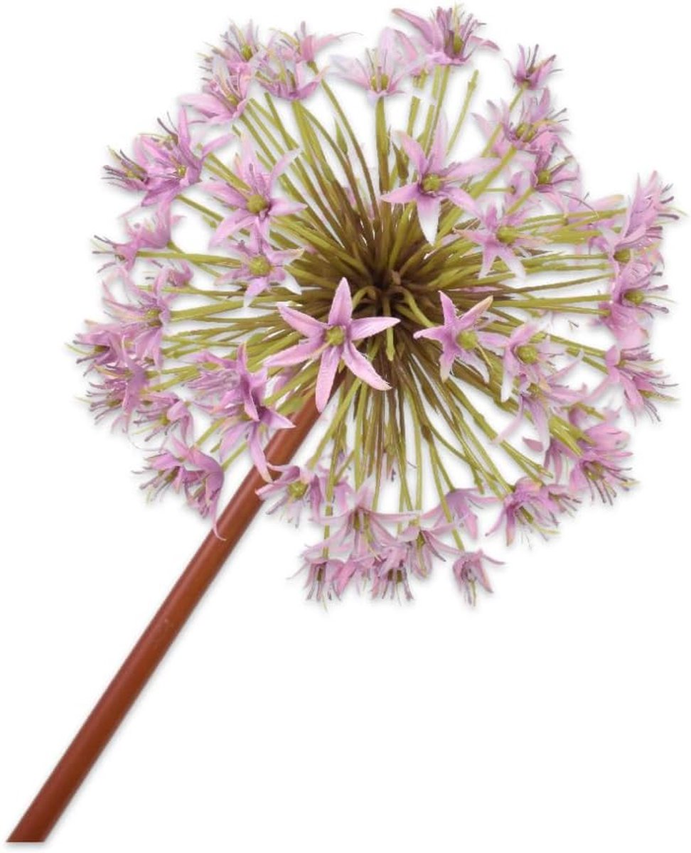 Kunstbloemen Allium tak 100 cm - zijde bloemen - lilac - realistisch - SnelShoppen