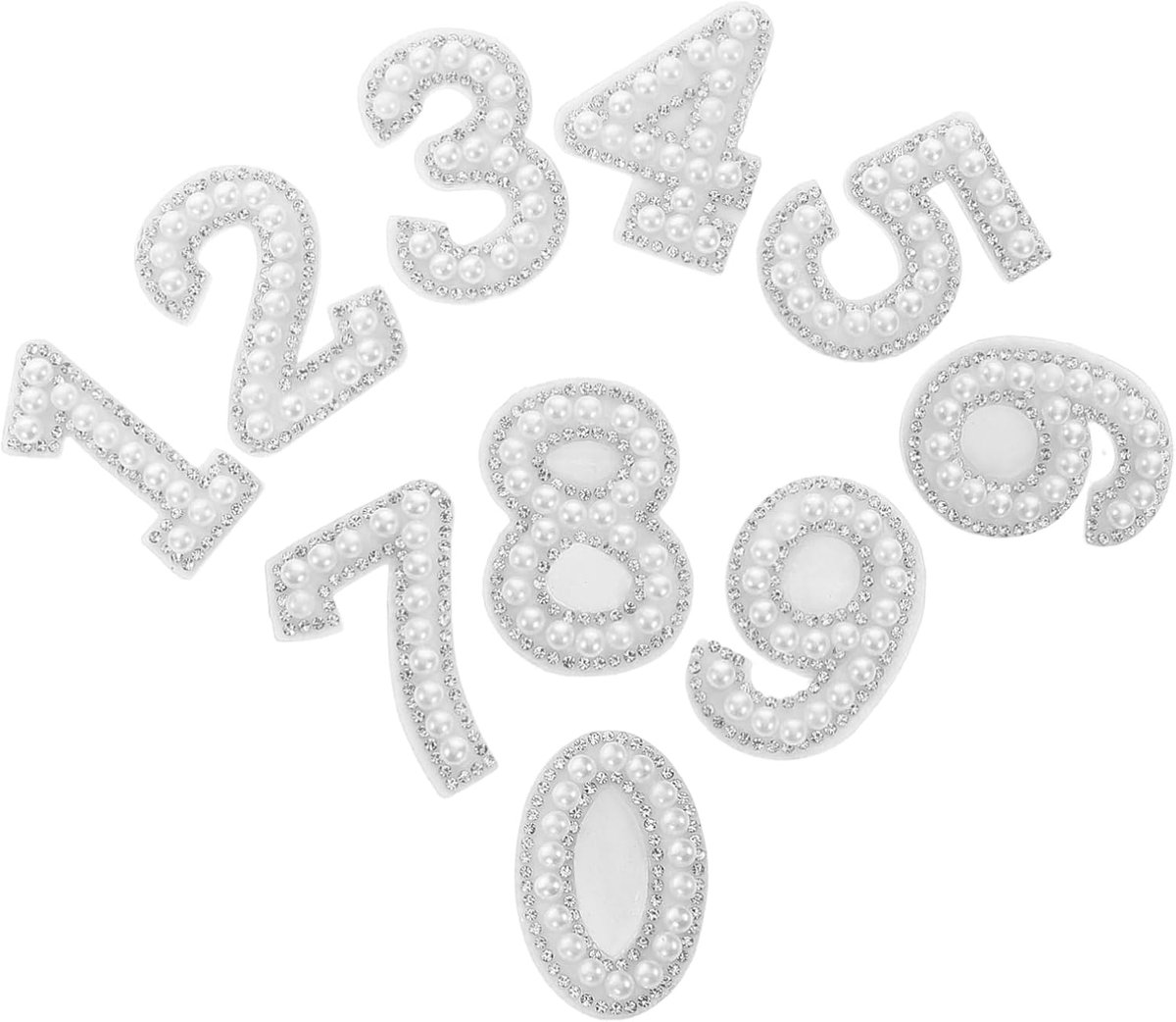 10 stuks digitale kralen strass-stickers voor het naaien van cijferpatches, stofnummers, applicaties, doe-het-zelf, getallen, applicaties, stofnummers, stofnummers, stickers