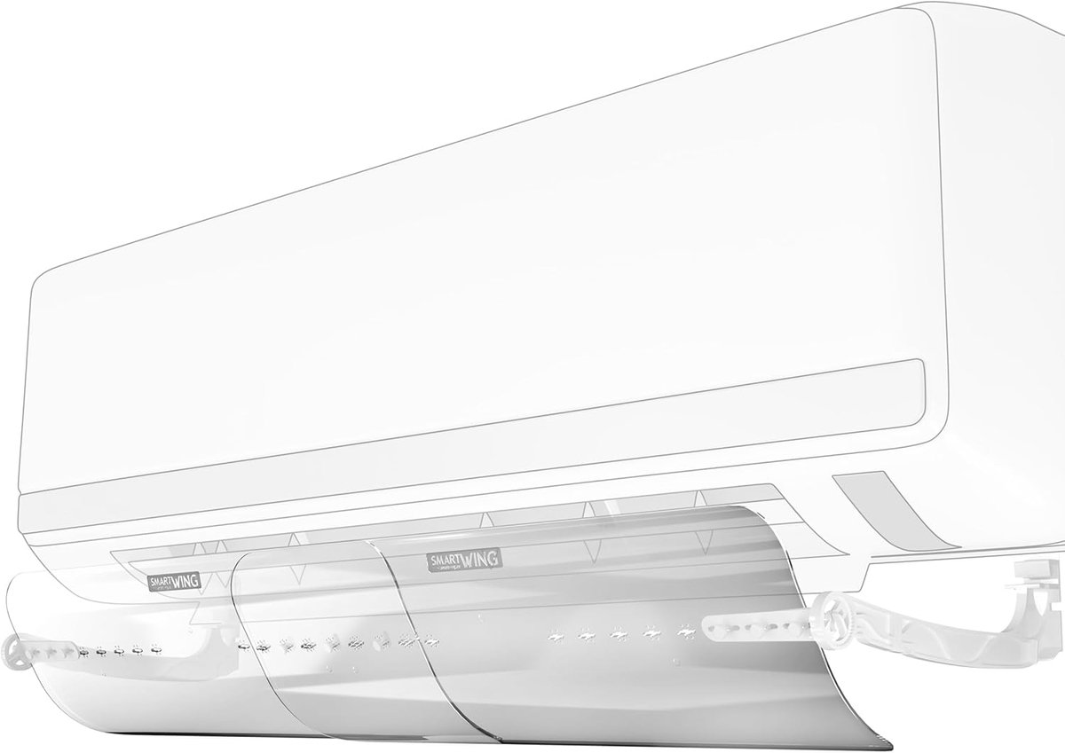 Airconditioning Luchtdeflector, Uittrekbaar, 60-110 cm | Dubbel transparant windscherm, Voor split airco, Apparaat niet inbegrepen
