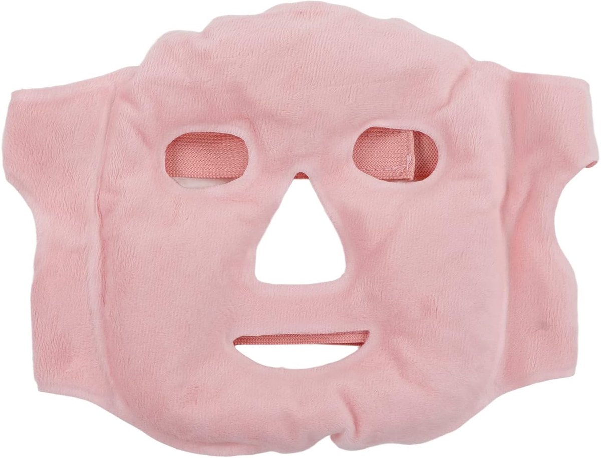 Slapen Heet Koud Kompres Gel Bead Face Cover Zachte Zwelling Stress Relief Heat Ice Pack Face Cover (Roze)