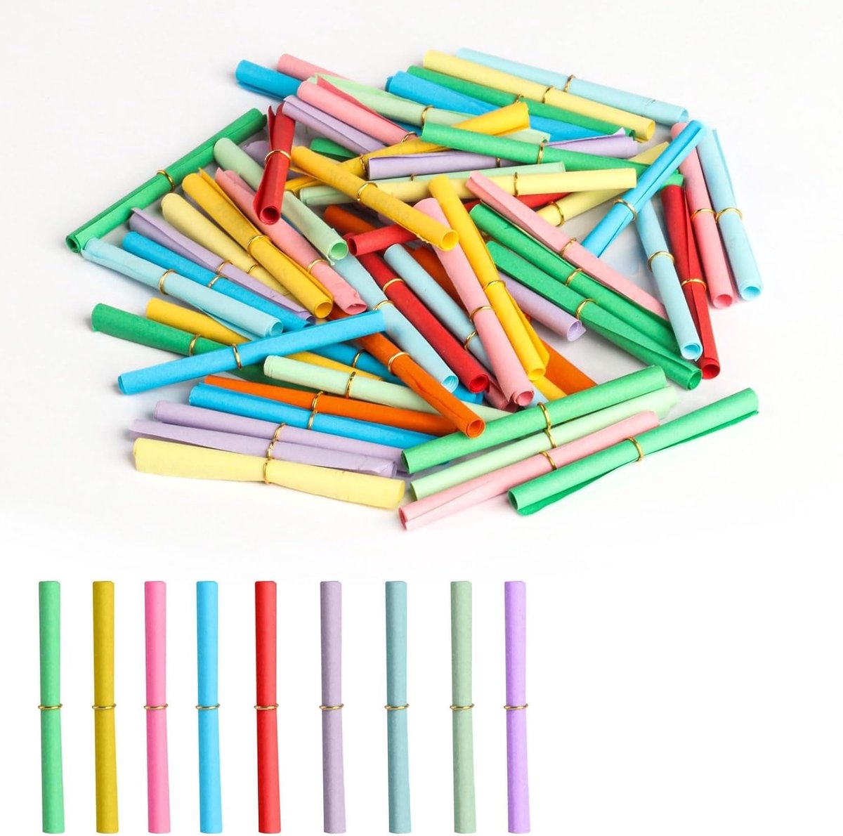 100 stuks losse tombola 1-100, tombola, los om zelf te beschrijven, leeg, kleurrijk, gemengd, losse hits, winstloze rolletjes voor verenigingsfeest, jaarlijkse tombola's, verjaardag, jubileum