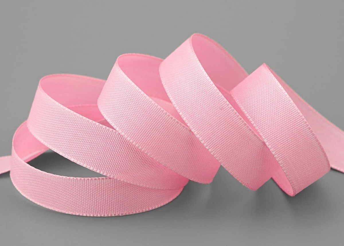 50 m x 15 mm stoffen lint mat zonder draad lichtroze 020 decoratielint cadeaulint stoffen lint tafeldecoratie bruiloft Pasen lint visco taftlint taft met geweven rand