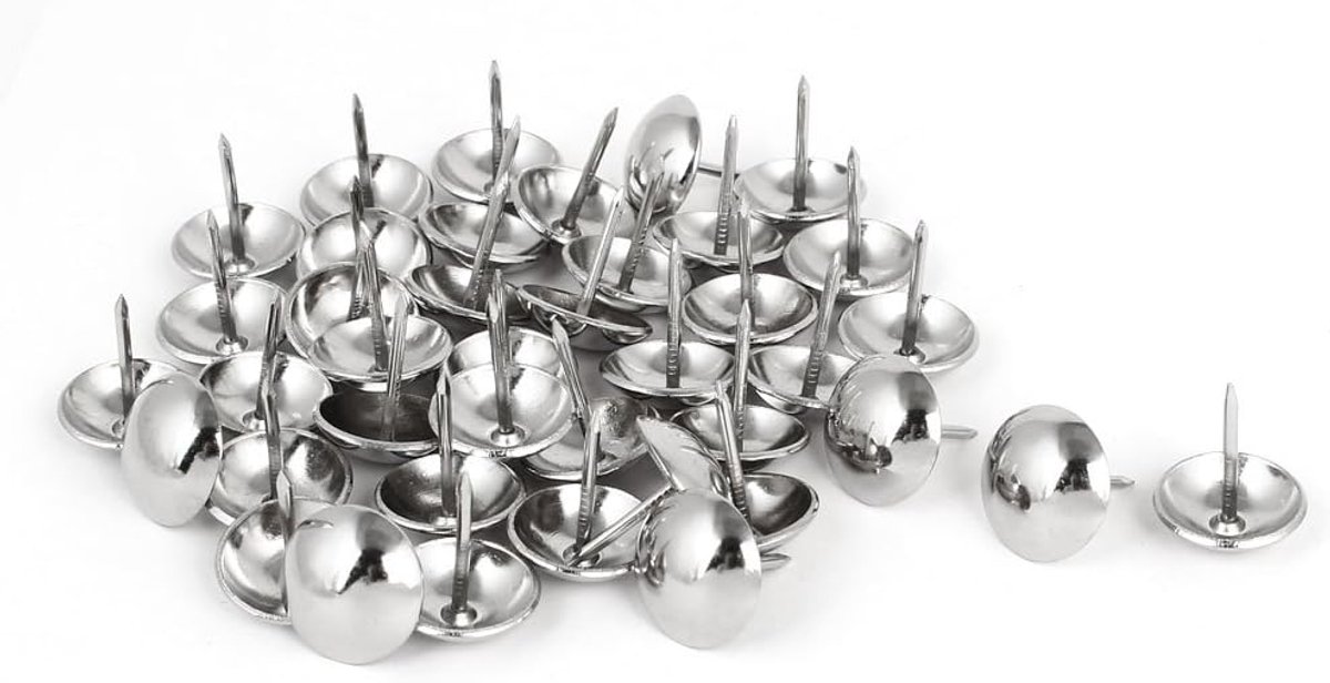 Sourcing map 40 stuks 19 mm diameter roestvrij staal bekledingsspijker punaises