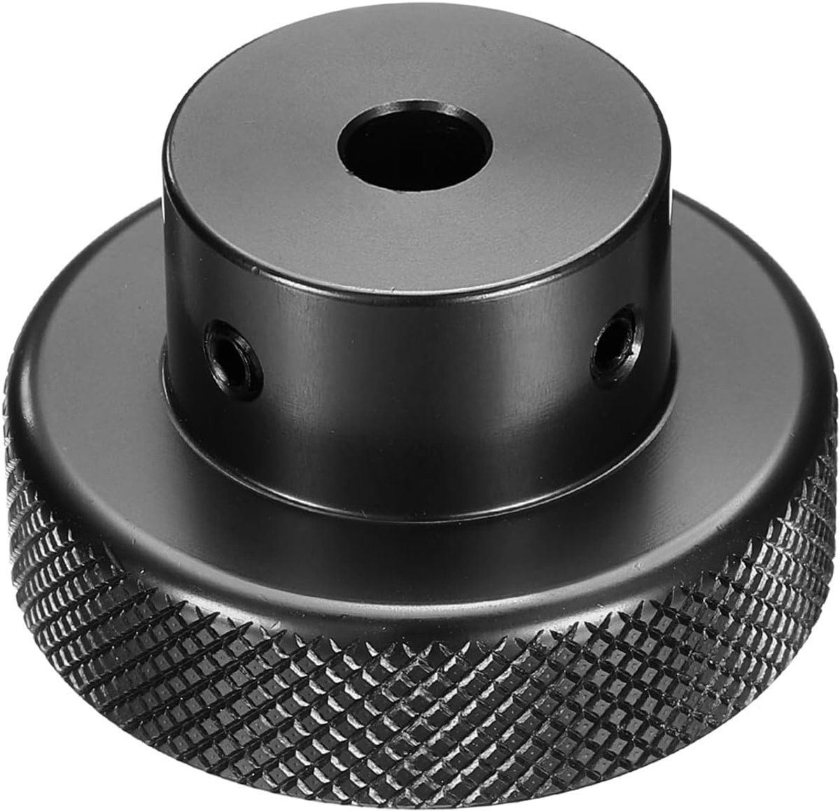 Aluminiumlegering handwiel geanodiseerd 6 mm boring 40 mm OD gekartelde knop draaigreep met sleutel voor freesmachine draaibank schuifplatform platform zwart
