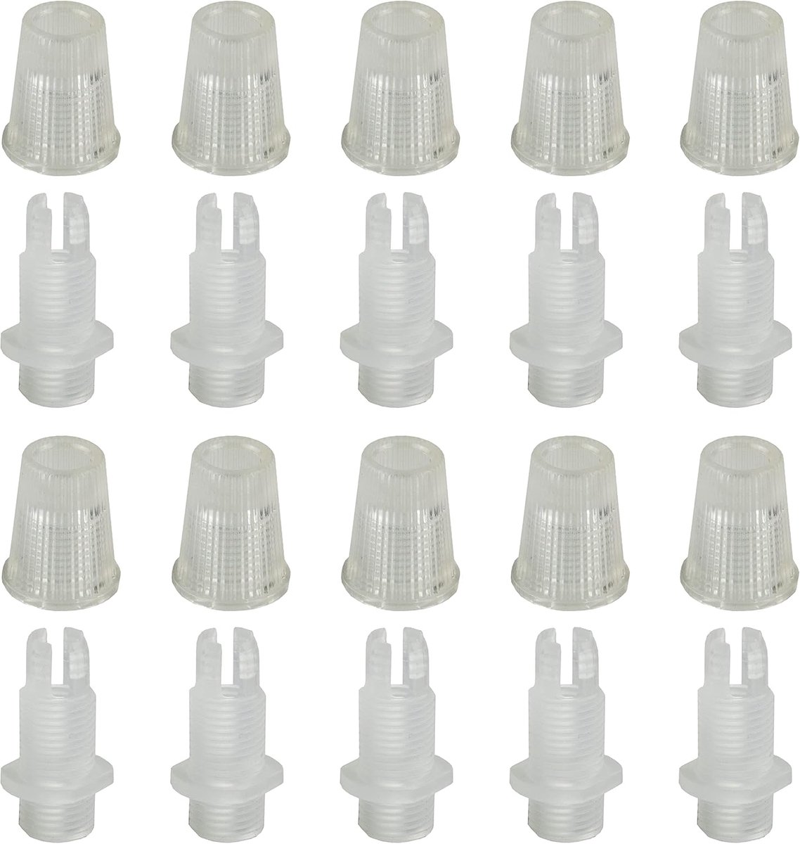 - Stoffen kabelklem voor elektriciteitskabels [10 stuks] - TRANSPARANT gekleurde kunststof conische kabelhouder