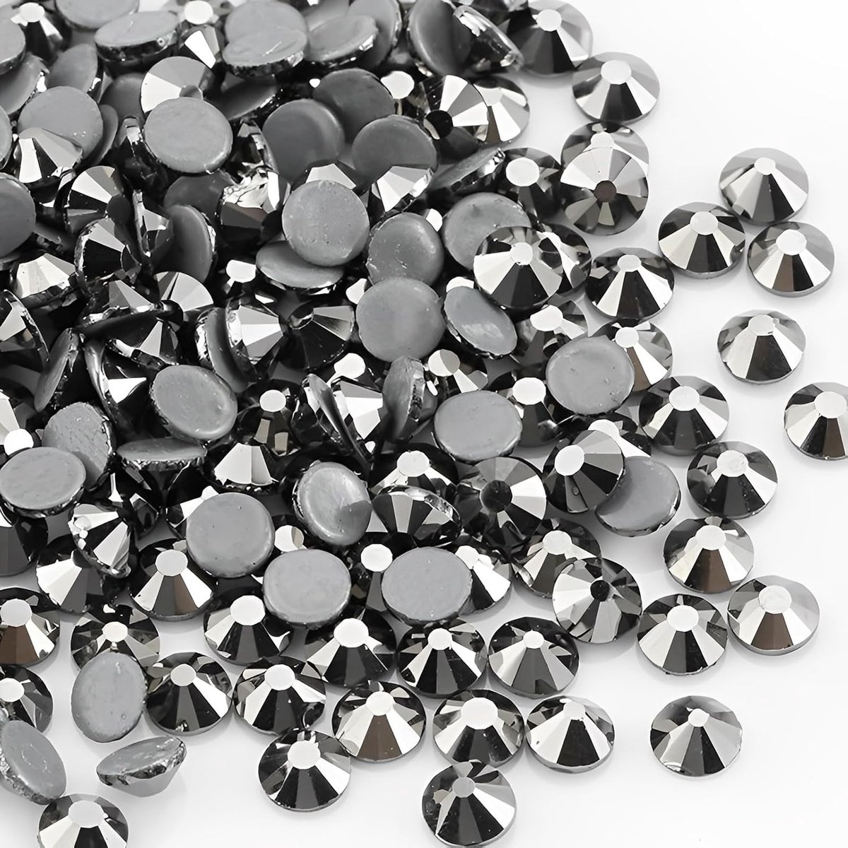 Steentjes Bulk - Glazen Strass Edelstenen voor Stof, Kleding, Ambachten & Bedazzling 4,0 mm (ss16, 1440 stuks, Jet Hematite) | 1440 stks Hot Fix Glas Strass Edelstenen Diamant voor Bedazzling, Crafting, Kleding, Schoenen & Accessoires DIY Decoratie
