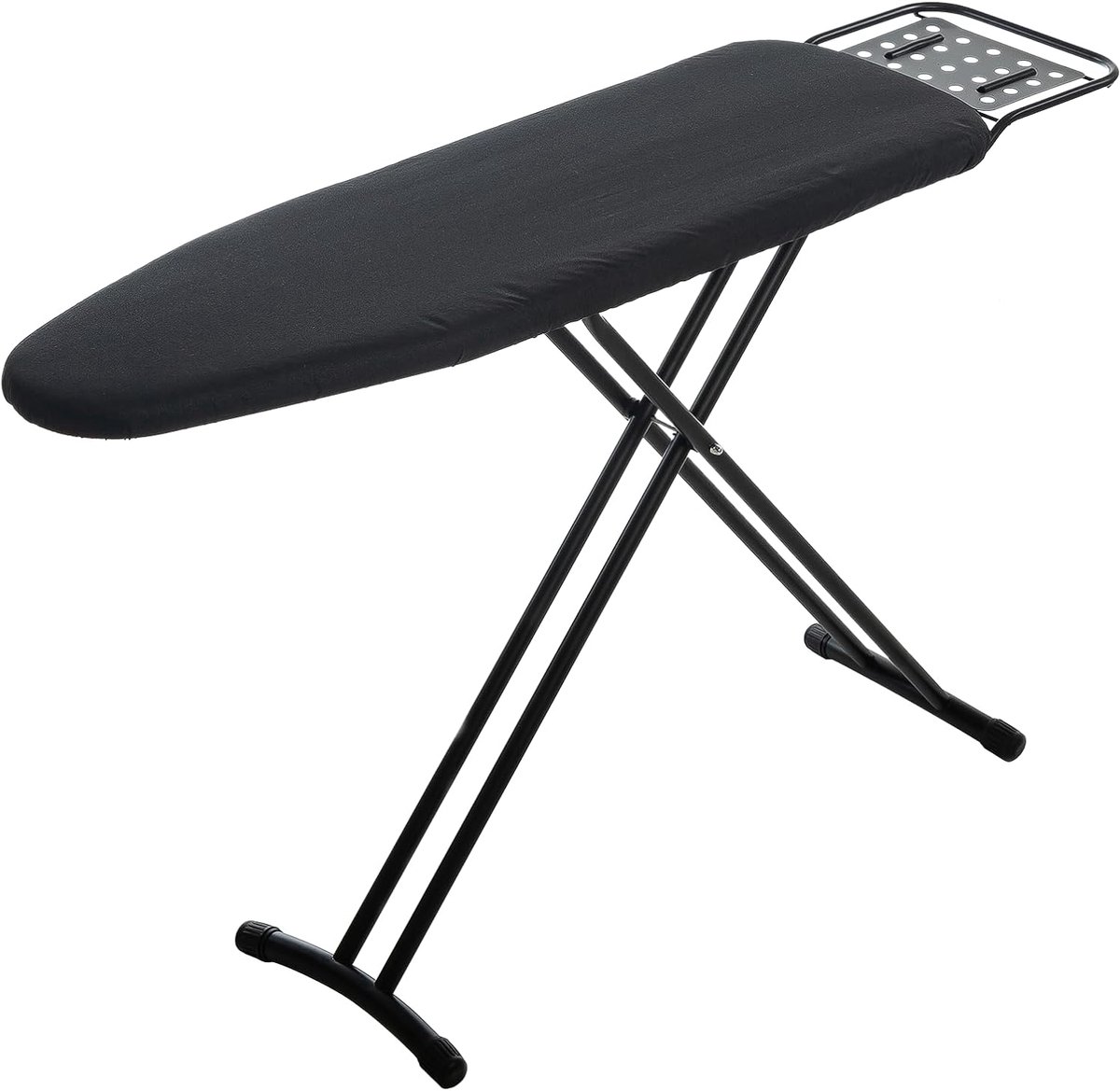 Strijkplank Met IJzeren Steun, 121 x 41 cm, in Hoogte Verstelbare Strijktafel Met Hittebestendige Hoes en Antislip Standaard, Zwart | Strijkplank, inklapbaar, strijkplank voor stoomstrijkstation