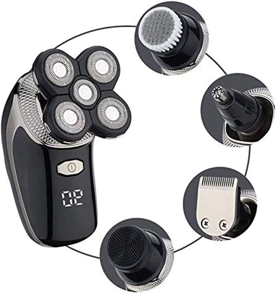 Elektrische Scheerapparaat - Scheerapparaat Mannen - Gezichtsverzorging - 5-in-1 Grooming Kit - IPX7 Waterdicht - Zwart