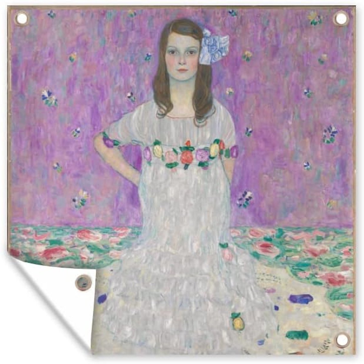 Tuinposter - 200x200 cm - Portret van Mada Primavesi - Schilderij van Gustav Klimt
