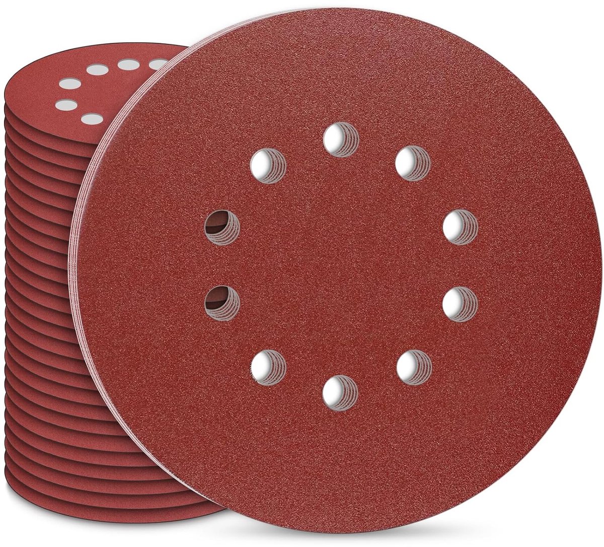30 Stuks 225mm Schuurschijf, 9 inch Schuurpapier Rond 10 Gaten Schuurschijven P150 Korrel Klittenband Schuurpads voor Wand- en Plafondschuurmachines | Schuurschijven, droogbouwschuurmachine, slijpgiraffe, lange hals, slijpen giraffe