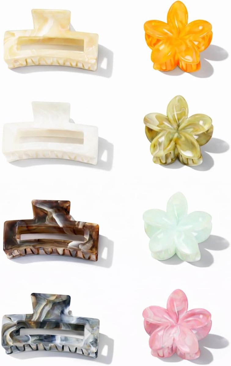 Modieuze haaraccessoires, antislip haarklemmen, marmeren afwerking (Pack Elegance Marble Collection)