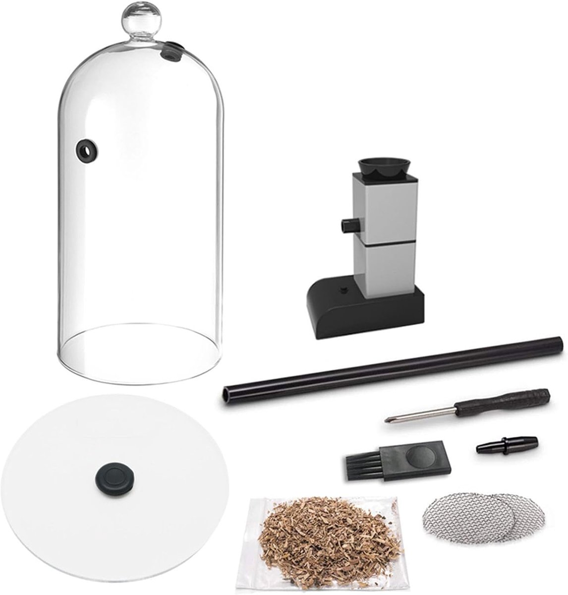 Smoking Gun Food Smoker Gereedschap Set, Draagbare Hand-held Smoke Infuser voor Cocktails Dranken met Cup Cover - Goud, Zilver (Goud) (Zilver)