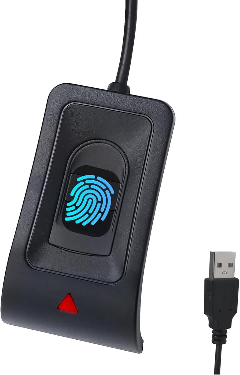USB-vingerafdruklezer, Computervingerafdruksleutellezer, USB-beveiligingssleutel met Verlengkabel voor, Automatische Kalibratieherkenning, Wachtwoordvrij