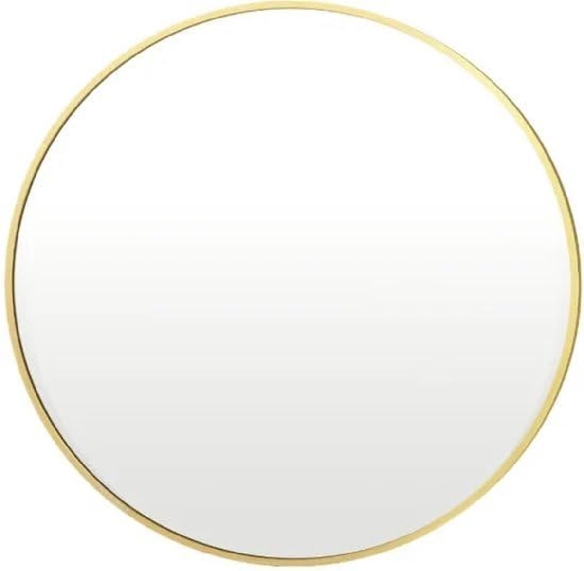 Wandspiegel 80 cm –Goud Metaal – Veiligheidsglas – Modern Design voor Hal, Badkamer of Woonkamer"
