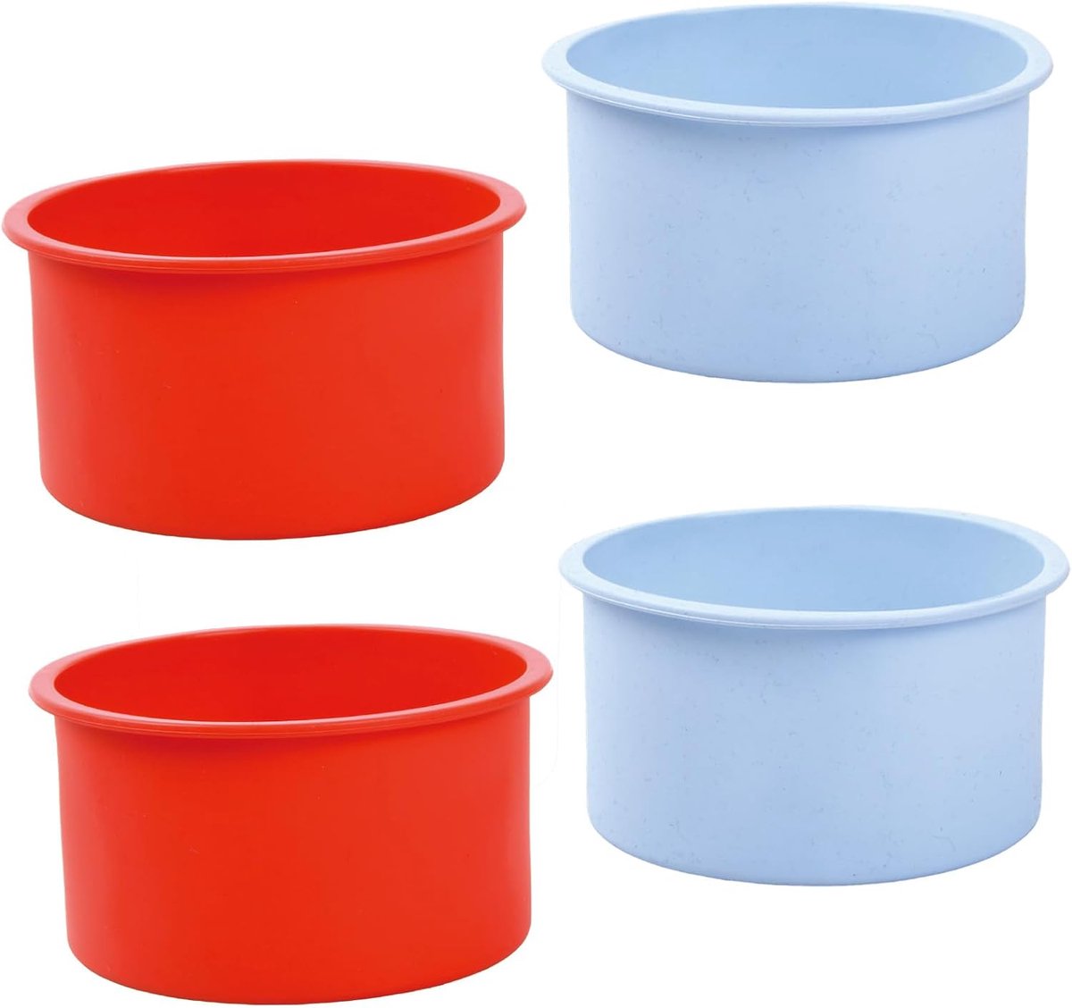 4 stuks 10 cm siliconen bakvorm, siliconen taartvorm, rond, klein, siliconen bakvormen, cakevormen, siliconen bakvormen, bakvorm, rond, anti-aanbak voor cake, cheesecake, brood