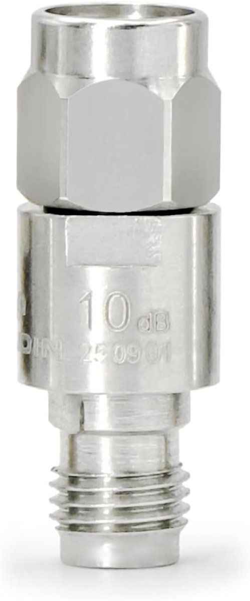 12,4 GHz 10 dB RF coaxiale dempingsapparaat, 2 W 50 Ohm SMA stekker naar bus, RF coaxiale SMA Attenuator vaste dempingsregelaar 5 stuks koperen dempingsschakels