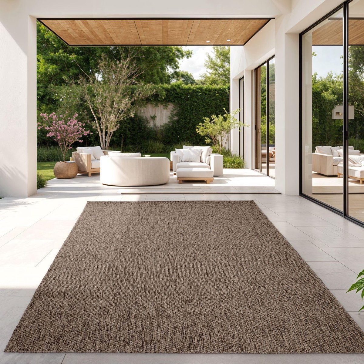 Home Vloerkleed Voor Outdoor Keukenvloerkleed Balkon Terras Eenkleurig Design Modern, Kleur:taupe, Maat:120x160 cm