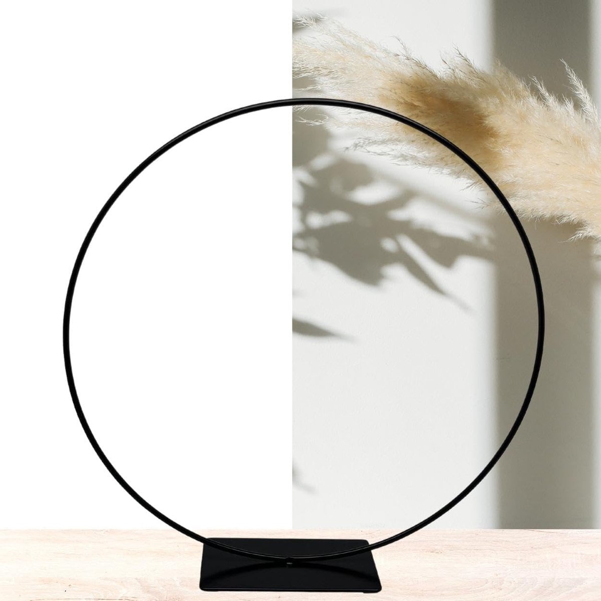 Bing Decoring met voet metalen ring om neer te zetten zwart Ø ca. | 40 cm voor droogbloemen draad Kerstmis 11