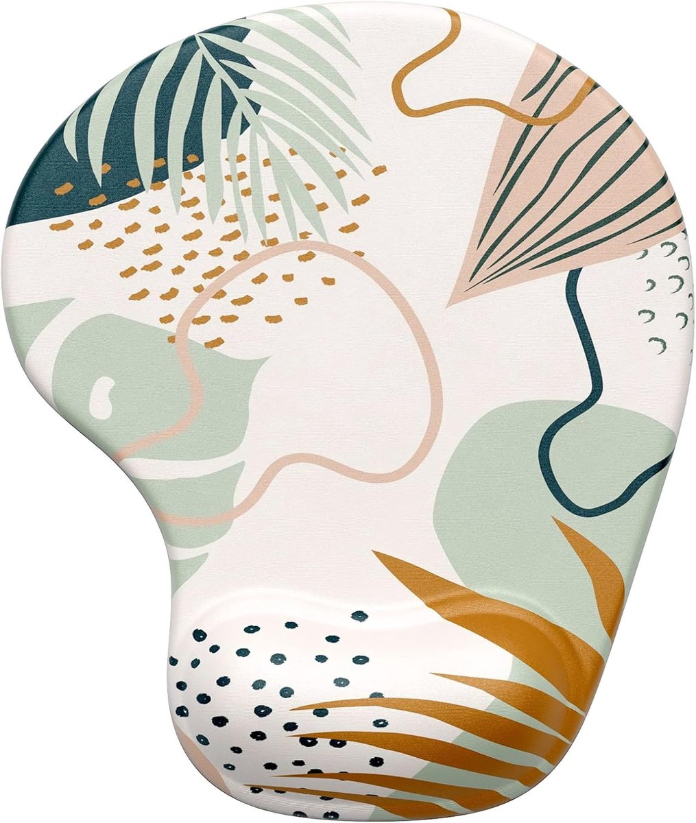 Ergonomische Muismat met Polssteun, Gel Muismatten met Anti-Slip PU-Basis, Pijnverlichtende Geheugenschuim Computermat, Schattige Kantoorbenodigdheden Bureaudecor Accessoires, Spot
