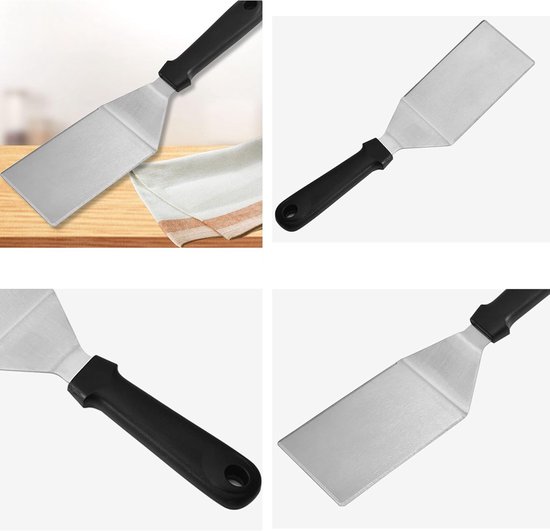 Spatels, Braadspatel en Braadlift voor Binnen en Buiten, Roestvrij Staal Gebruiksvoorwerpen Geweldig voor BBQ Grill Flat Top — afbeelding 5
