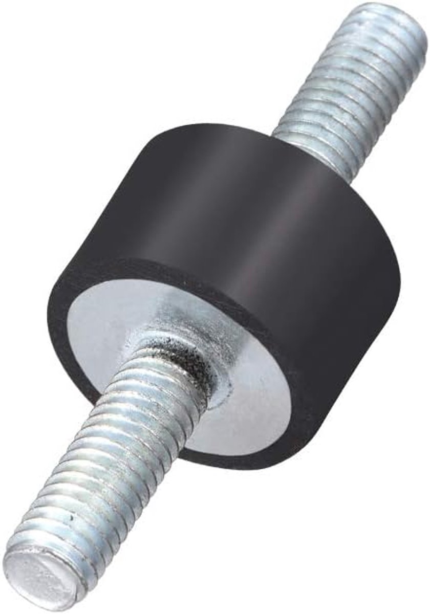 sourcing map 4 stuks rubberen schokdempers, dubbele uiteinden, trillingsdempers met M5 x 15 mm bouten