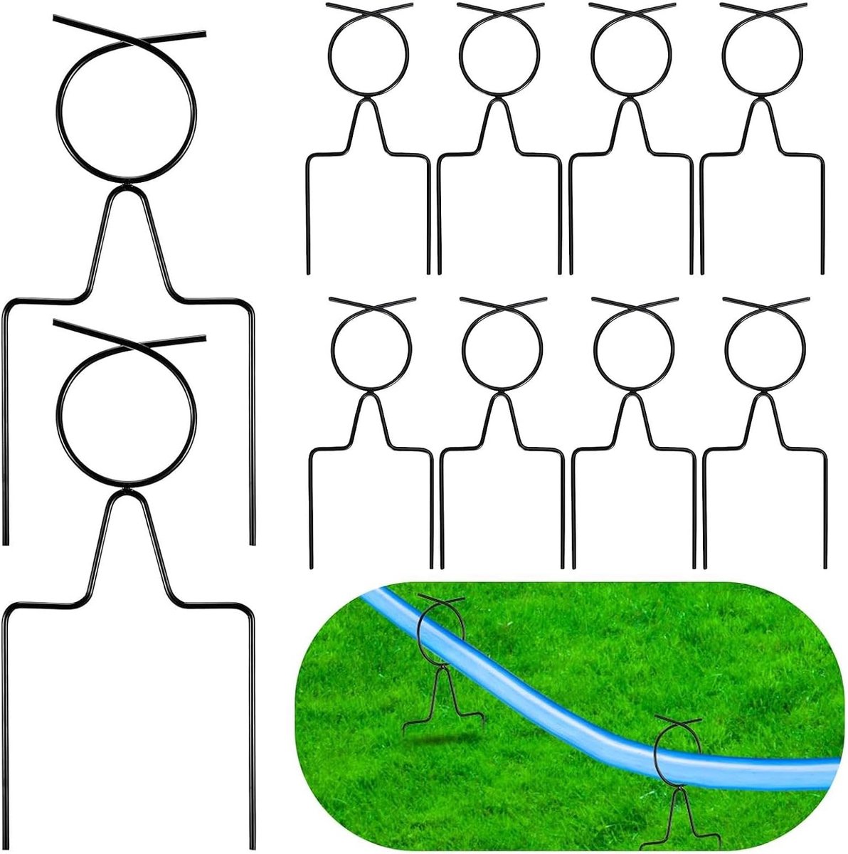 Tuinslanggeleider - Slanggeleider - Tuinonderhoud - Waterdichte Coating - 10 stuks - Zwart – foto 4