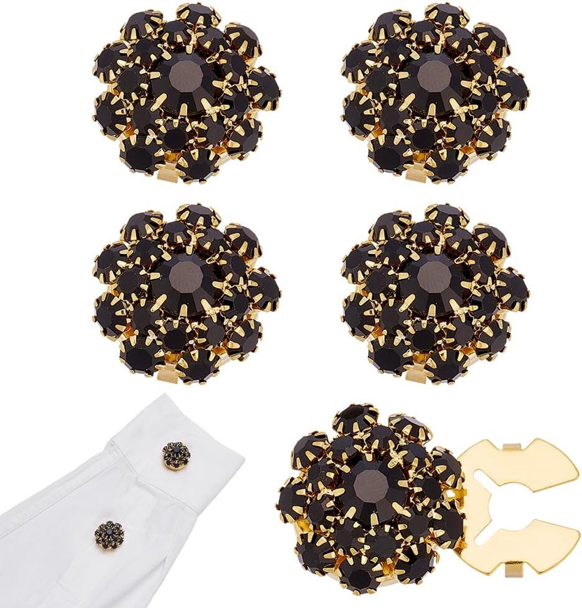 Knopen, manchetknopen, 20 mm, decoratieve knoop om vast te klikken, afneembaar, voor kleding, blouses, overhemden, kostuums, versieringen, knutseldecoraties