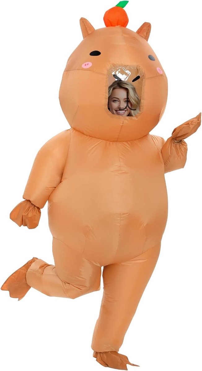 Capybara opblaasbaar kostuum voor volwassen kinderen, Halloween Capibara-kostuums voor mannen en vrouwen, opblazen kostuums grappige verkleedpartijkostuums