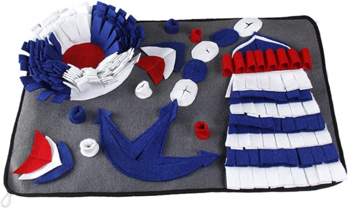 Honden Snuffelmat - Voedermat Puzzel - Hond Trainen - Zintuigen Stimuleren - 70 x 50 cm - Blauw