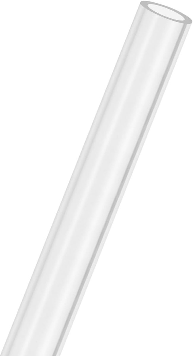 METERXITY 1-Pack Clear Stijve Acryl Pijp, 10mm [0.39"] ID x 14mm [0.55"] OD Plastic Ronde Buis voor Waterkoelingssysteem/Lampen/Fonteinen/Aquaria/Display Stand, Acryl Tubing [305mm/12IN]