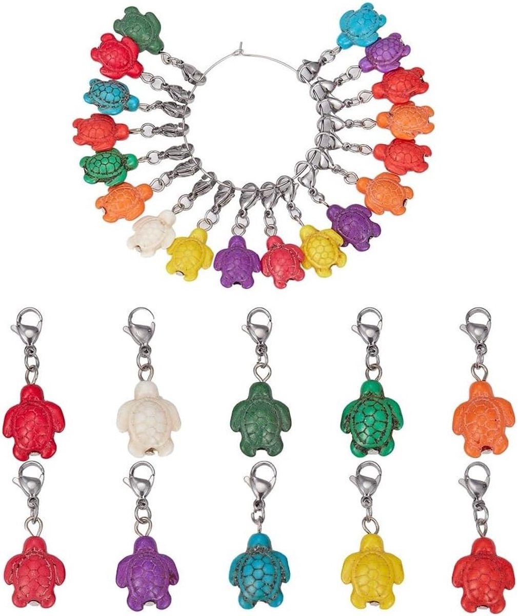 Steekmarkeerders met sluiting, breitoebehoren, voor maken van sieraden, cadeautoebehoren, 12-30 sets, Turkoois