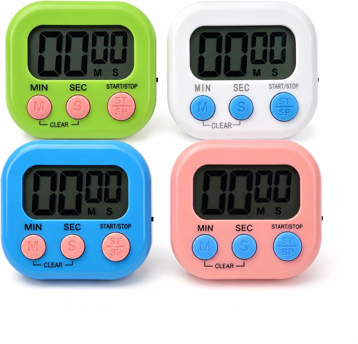 Keukentimer, digitaal, eierwekker, digitale stopwatch, kinderen, magnetische timer, stopwatch, groot scherm, digitale keukentimer, eierwekker met luid alarm, lcd-display, geschikt voor koken, sport