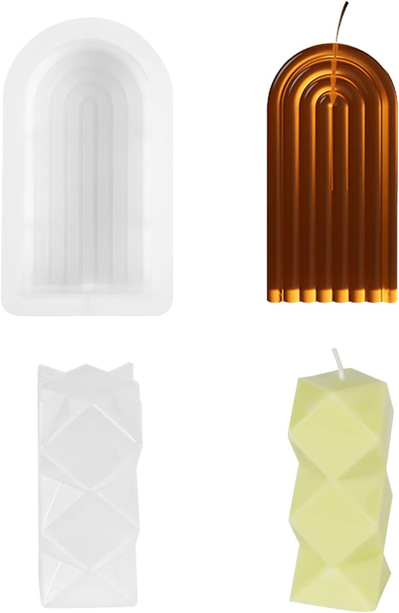 Kaarsvorm, 2-Pack Kaarszeepvormen, 3D-Boog Siliconen Kaarsvorm Snoepbakvorm Voor 3D-Aromatherapiekaarsen Maken Kerstfeestdecoratie Handgemaakt Geschenk Knutselwerk DIY | Kaarsgietvorm, doe-het-zelf kaarsvormen voor doe-het-zelf kaarsen, zeep