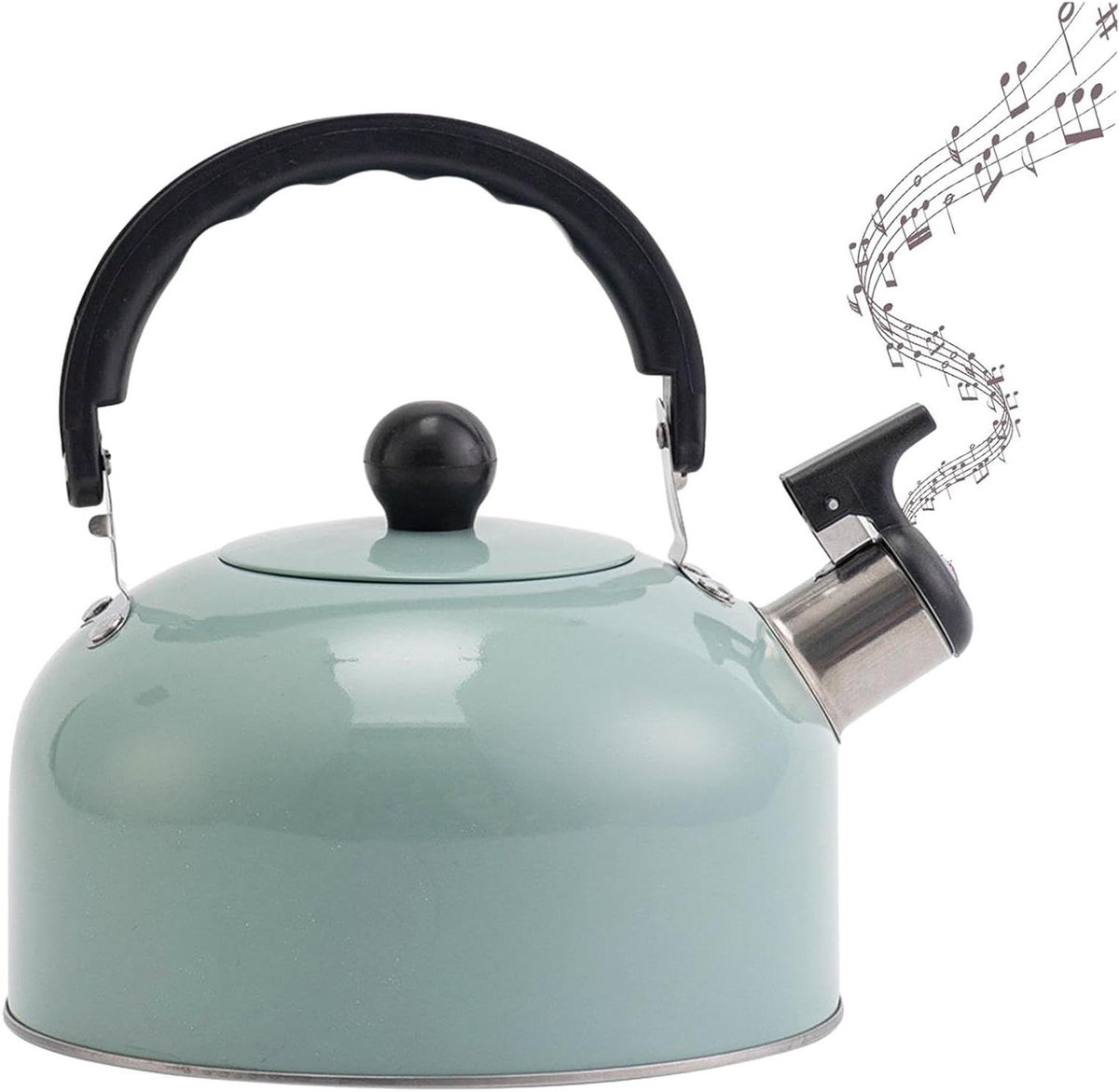 Waterkoker Roestvrij Staal - Theeketel Fluitketel - Koken Water - Automatisch Fluit Signaal - 3 Liter - Groen