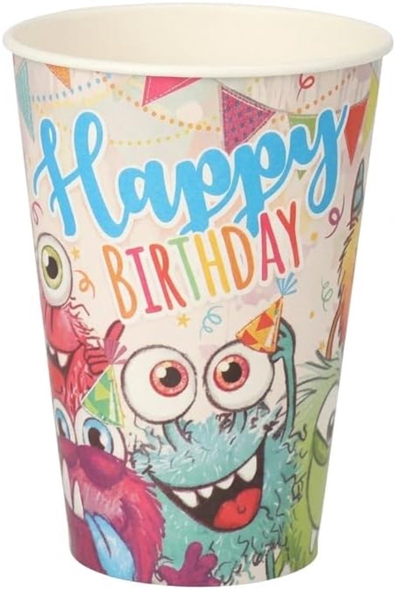 Papieren bekers 200 ml - FSC-gecertificeerd - composteerbaar - ideaal voor kinderverjaardag - m-winkel