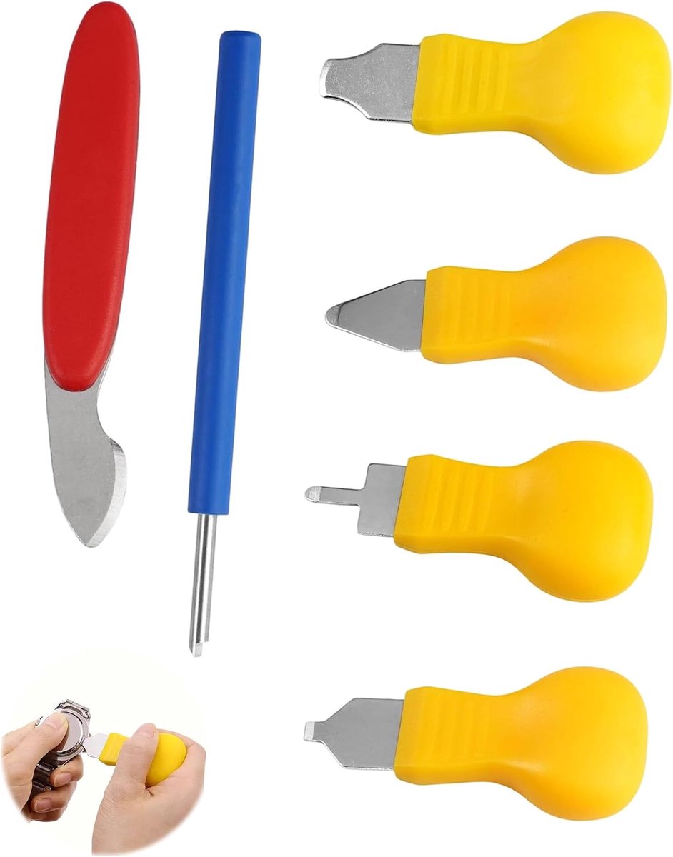 Horloge opener set 6-delig - batterijwissel gereedschap - voor verschillende armbanden - eenvoudig te gebruiken - SnelShoppen