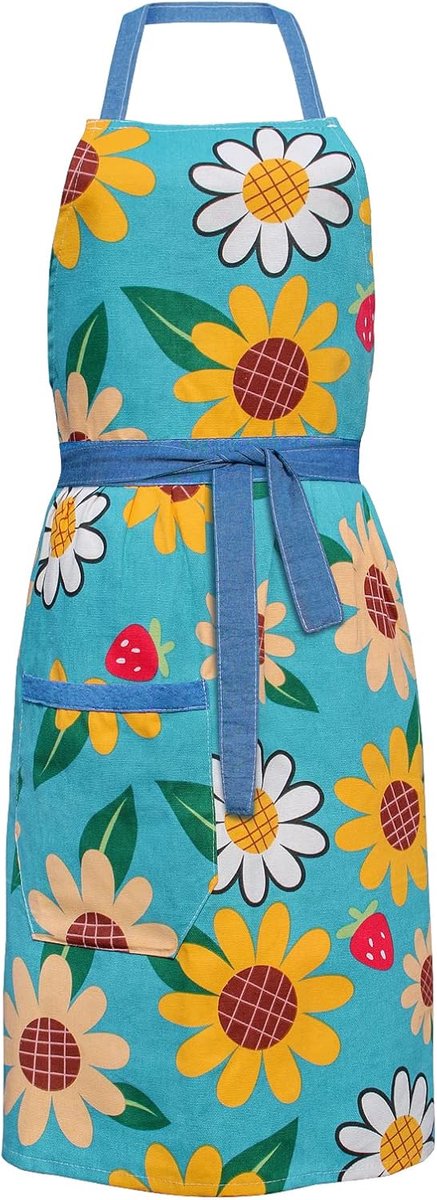 Keuken schort voor vrouwen - katoen - met pocket - ideaal voor koken - SnelShoppen