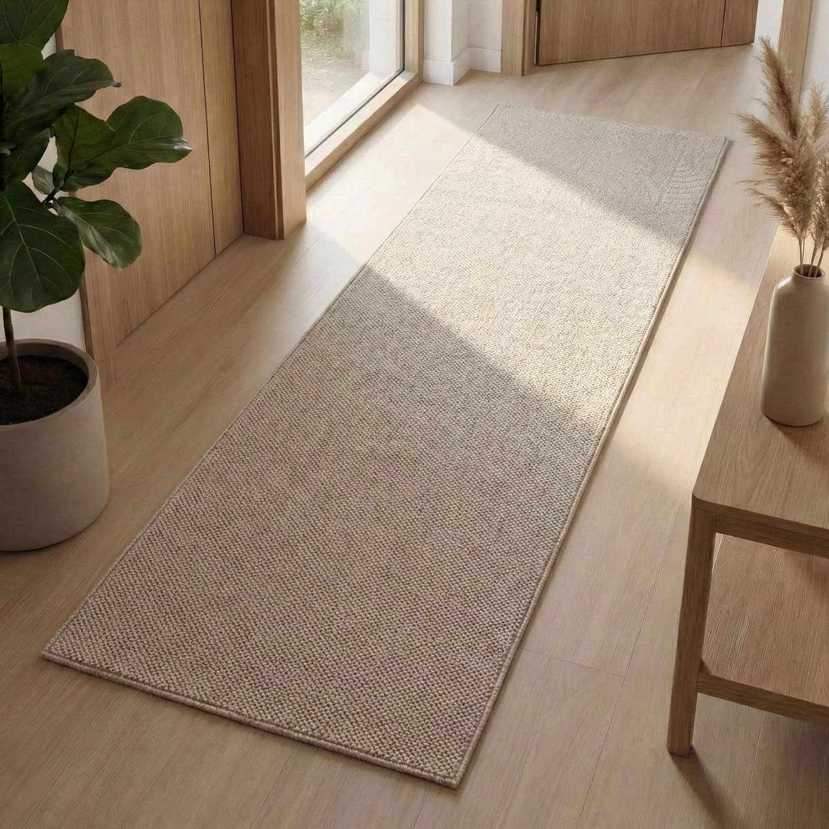 Runner Vloerkleed - Gangkleed Tapijt - Hal Inrichten - Zachte Bouclé Luspool - 80x250 cm - Beige