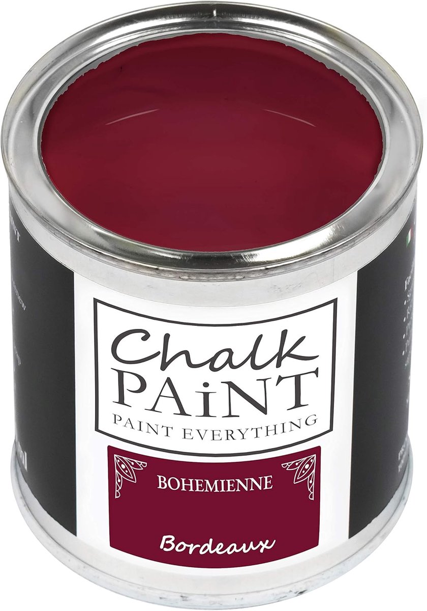 Krijtverf 250 ml - Boheienne Bordeaux - waterbasis - kleur voor meubels en objecten - SnelShoppen