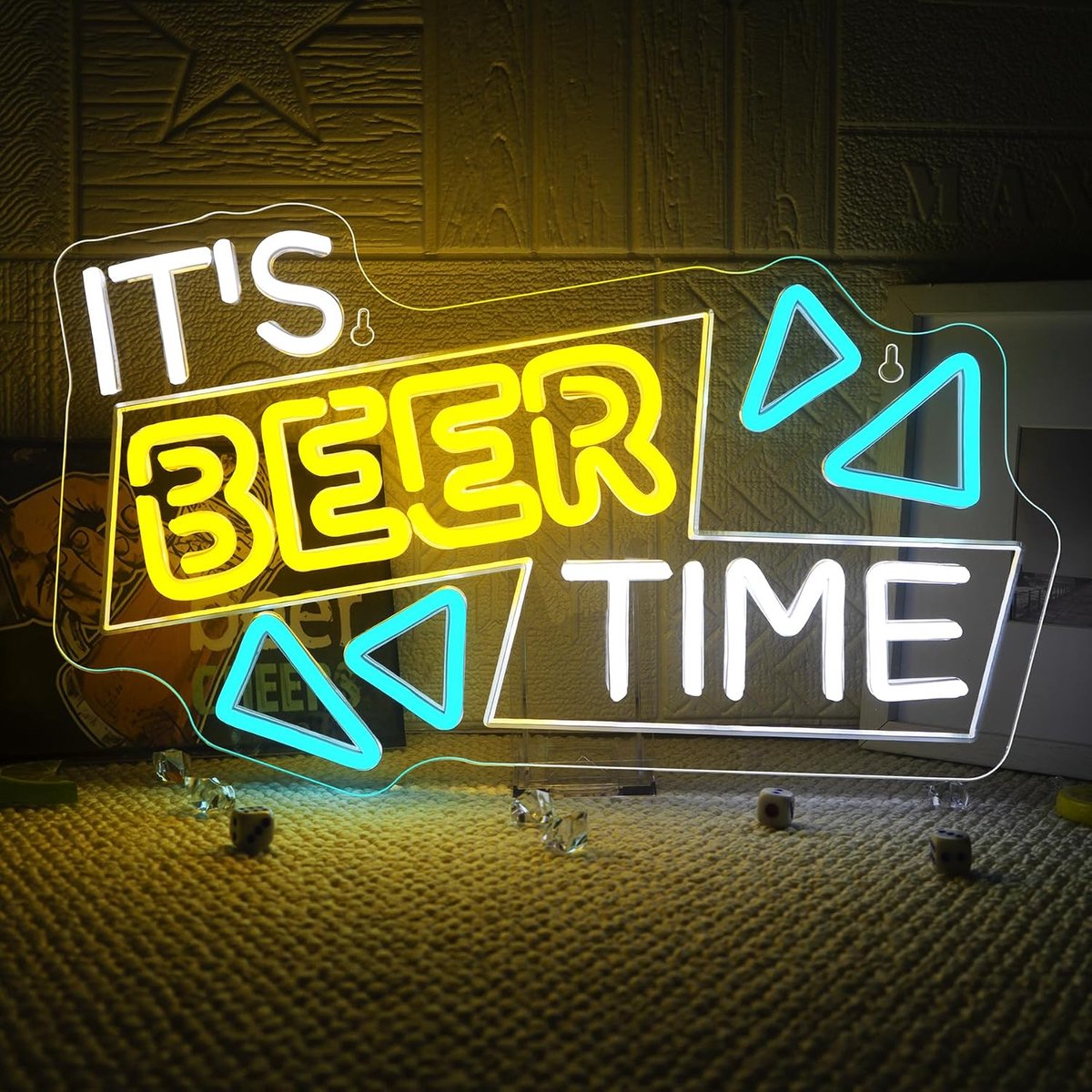 Neonbord It's Beer Time - Blauw design - Sfeervol licht - Creëer een gezellige ruimte - ShopVlot