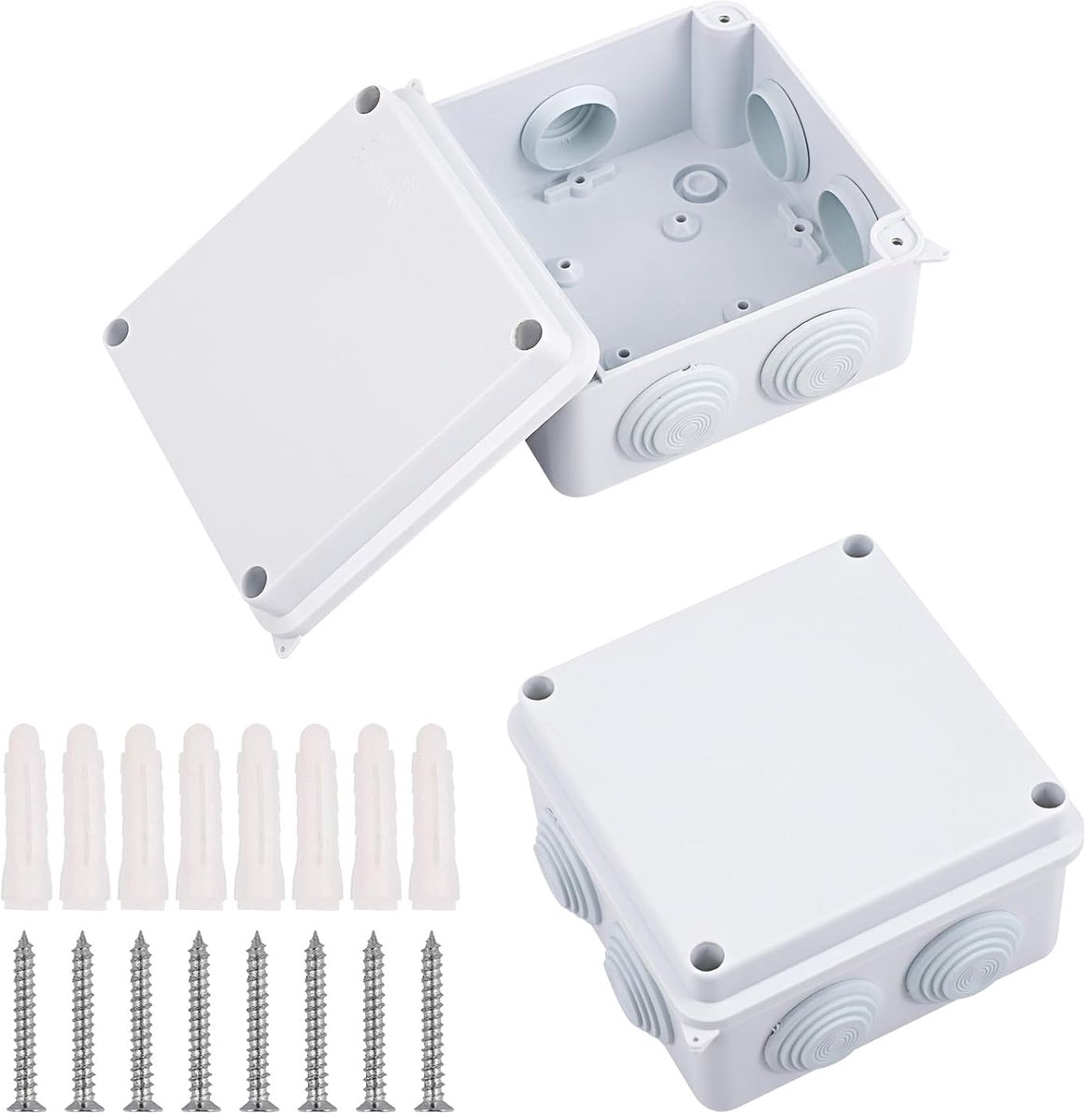 Waterdichte aansluitdoos 2-pack - IP65 - kunststof - ideaal voor buitengebruik - ShopVlot