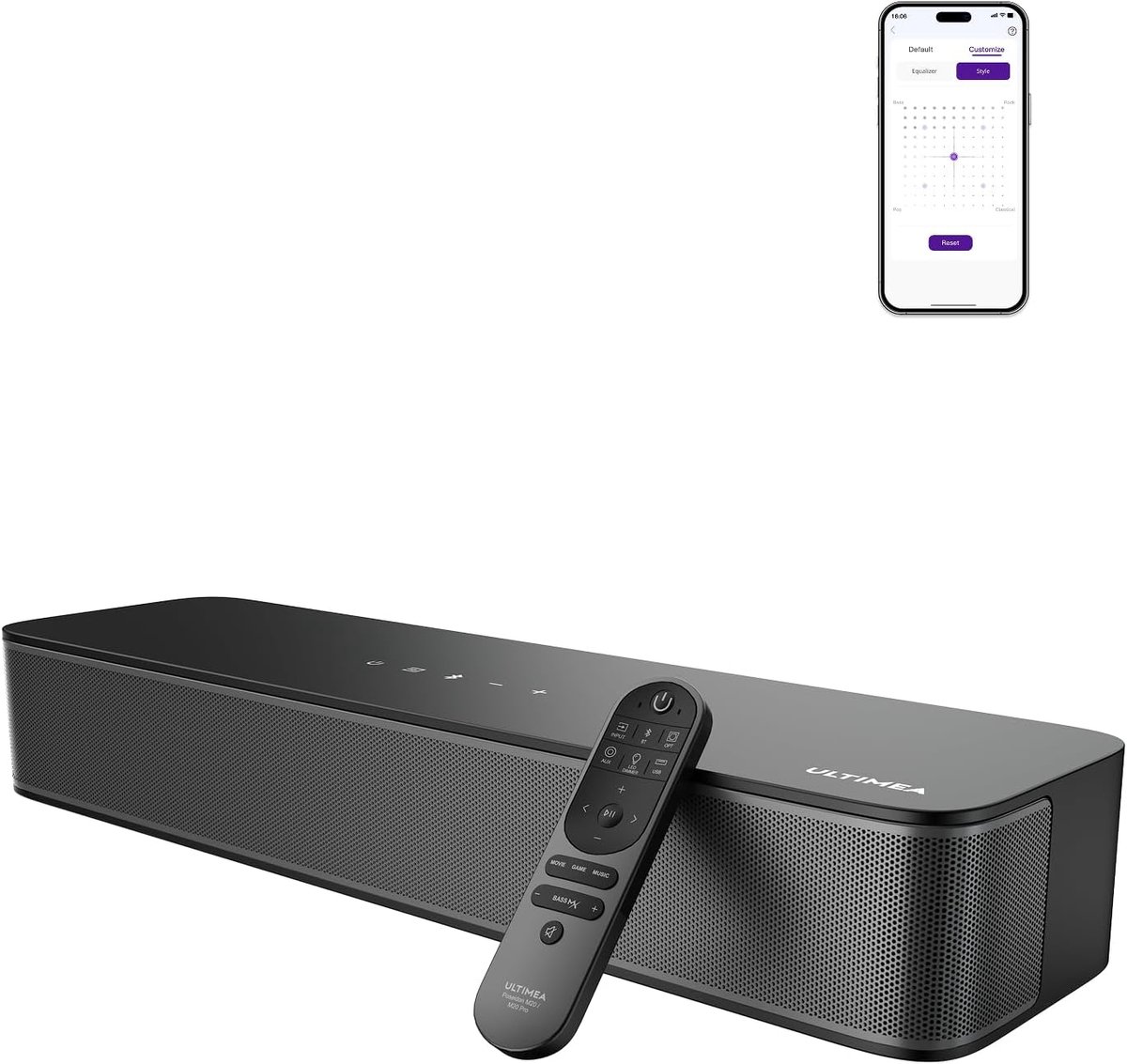 Soundbar 2.1 Kanaals met Geïntegreerde Subwoofer – 132W – Bluetooth 5.4 – App Bediening – Optisch, AUX & USB – Equalizer – Zwart