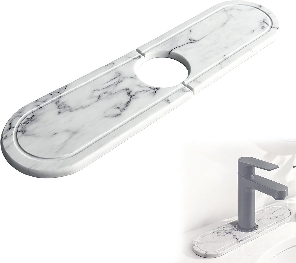 Keukenspoelmat 40 x 10 cm - diatomiet - hoog absorptievermogen - beschermt werkblad - ShopVlot