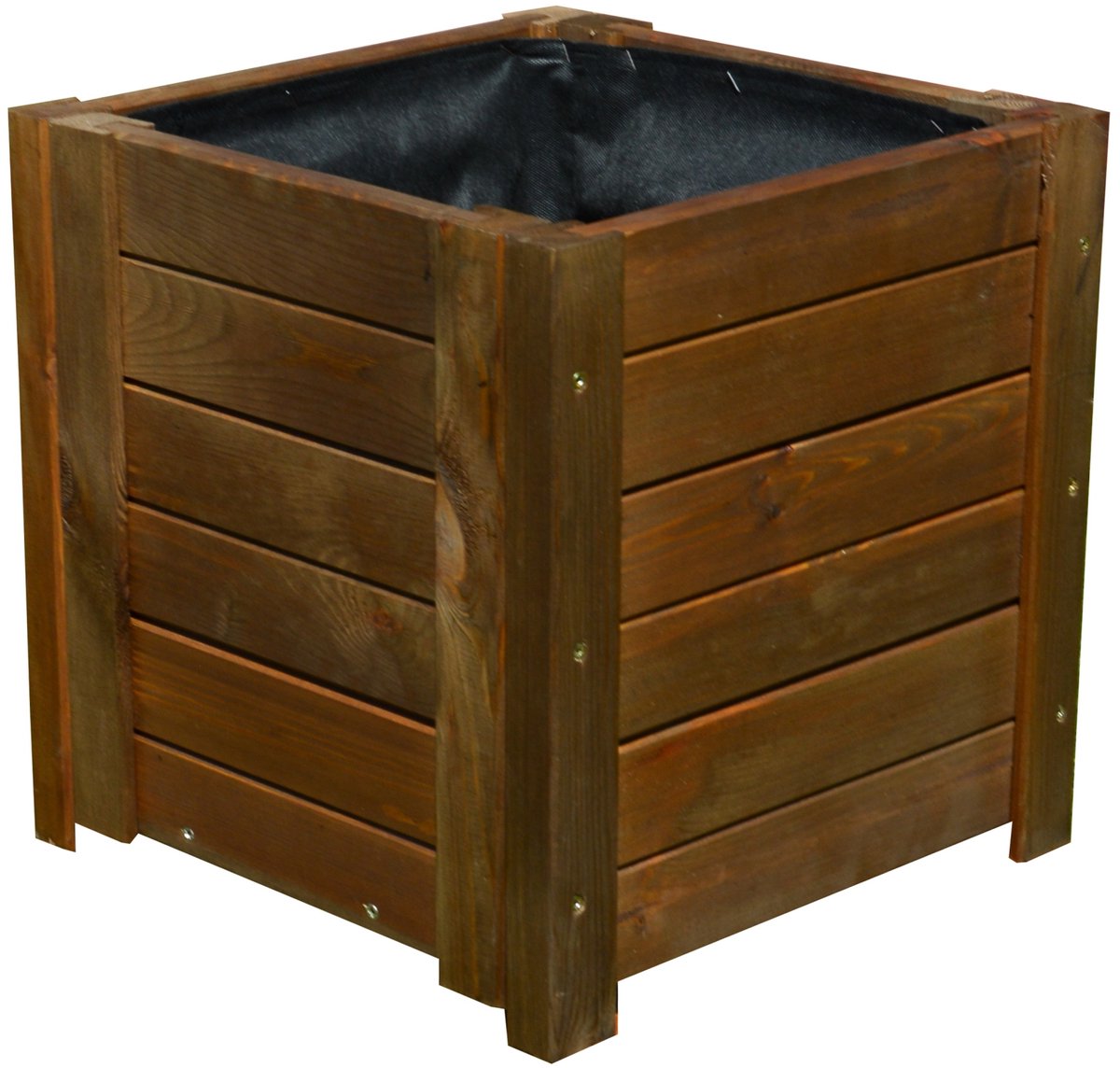 Houten bloembak vierkant 39x39x39 cm donkerbruin